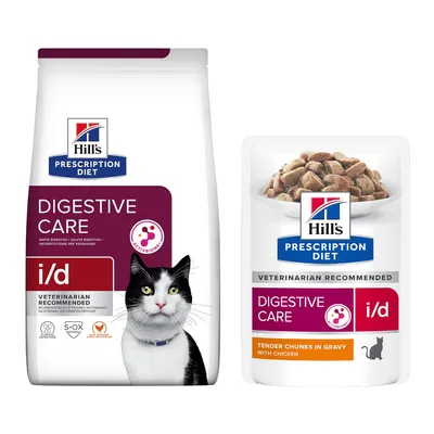 8 кг Hill's Prescription Diet сухой корм + влажный корм, 12 х 85 г/ 8 x 82 г в подарок!