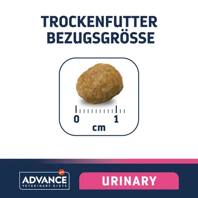 Trockenfutter Bezugsgrösse: Krokette mit Durchmesser von ca. 1 cm. Marke: Advance Veterinary Diets, Produktlinie: Urinary.