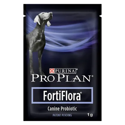 Пакетче Purina Pro Plan FortiFlora Canine Probiotic, 1 г. Видим текст: PATENT PENDING.
