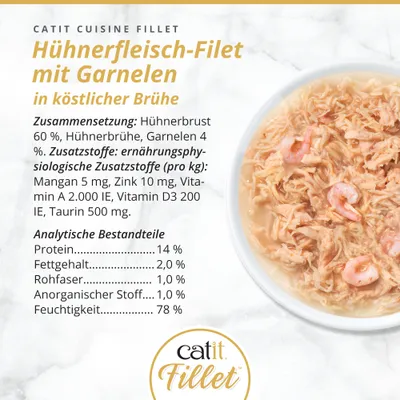 Catit Cuisine Fillet Huhn - 12 x 75 g Huhn Fillet mit Shrimp Catit Cuisine Fillet Huhn - 12 x 75 g Huhn Fillet mit Shrimp