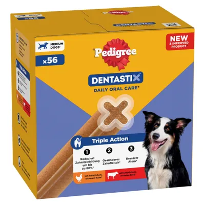 Πακέτο Προσφοράς: 168 τμχ. Pedigree DentaStix Daily Oral Care / Fresh - Dentastix x 112 + Dentastix Fresh x 56 - για σκύλους μεσαίου μεγέθους (10-25 kg) Πακέτο Προσφοράς: 168 τμχ. Pedigree DentaStix Daily Oral Care / Fresh - Dentastix x 112 + Dentastix Fresh x 56 - για σκύλους μεσαίου μεγέθους (10-25 kg)