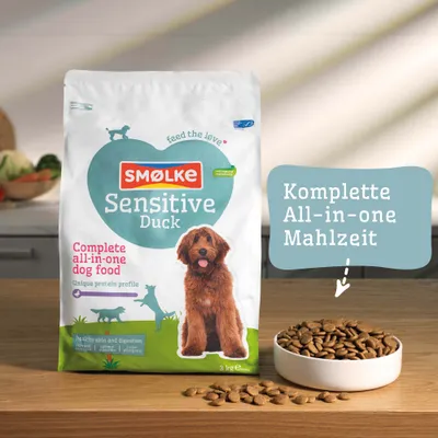 SMØLKE Sensitive Duck, Complete all-in-one dog food, Komplette All-in-one Mahlzeit, Unique protein profile, healthy skin and digestion, hypoallergenic, 3 kg. SMØLKE Sensitive Duck, Complete all-in-one dog food, Komplette All-in-one Mahlzeit, Unique protein profile, healthy skin and digestion, hypoallergenic, 3 kg.