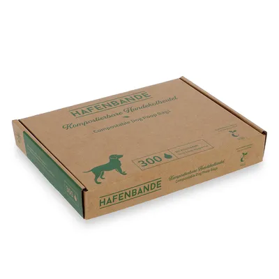 Hafenbande Kompostierbare Hundekotbeutel, Verpackung mit 300 Beuteln. Mit Maisstärke, biologisch abbaubar.
