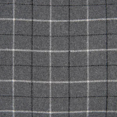 Grey fabric with white and black check pattern, suitable for product design or material description.