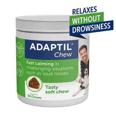 ADAPTIL Chew, fast calming in challenging situations such as loud noises. Relaxes without drowsiness. Tasty soft chew, approx. 30 chews.