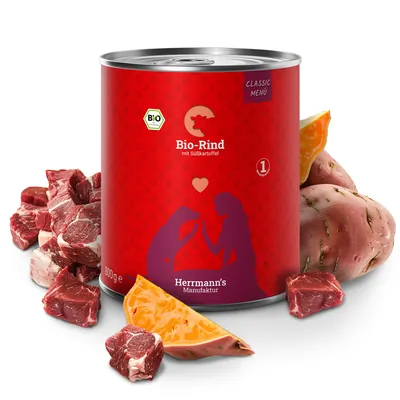 Pachet economic Herrmann´s Bio-Menü / Menü Sensitive 12 x 800 g