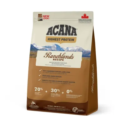 Acana Highest Protein wołowina, jagnięcina i pstrąg - 2 kg