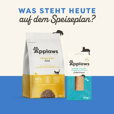 Applaws Hähnchen Adult Katzenfutter, 7,5 kg, vollwertig und ausgewogen. Applaws ganze Stücke Thunfischfilet Leckerbissen, 30 g. Was steht heute auf dem Speiseplan? Applaws Hähnchen Adult Katzenfutter, 7,5 kg, vollwertig und ausgewogen. Applaws ganze Stücke Thunfischfilet Leckerbissen, 30 g. Was steht heute auf dem Speiseplan?