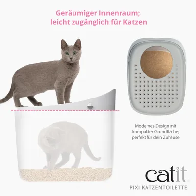 Geräumiger Innenraum; leicht zugänglich für Katzen. Modernes Design mit kompakter Grundfläche; perfekt für dein Zuhause. catit PIXI Katzentoilette. Geräumiger Innenraum; leicht zugänglich für Katzen. Modernes Design mit kompakter Grundfläche; perfekt für dein Zuhause. catit PIXI Katzentoilette.
