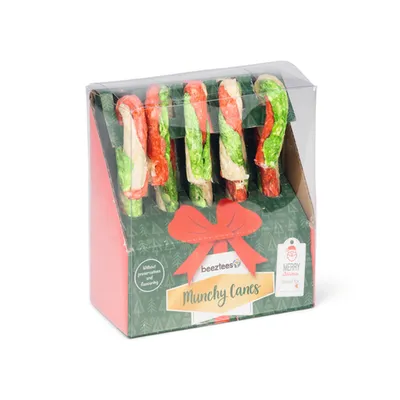 beeztees Weihnachtszuckerstange Munchy für Hunde - 5 Stück (175 g)
