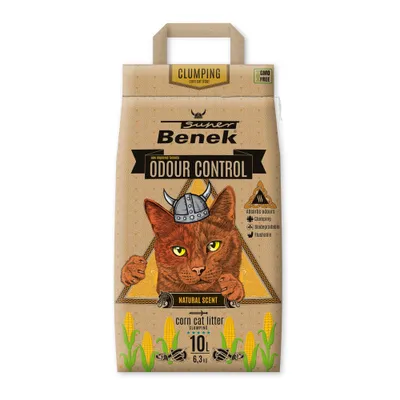 Super Benek Katzenstreu Odour Control Natural aus Mais