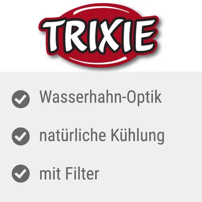 TRIXIE. Wasserhahn-Optik, natürliche Kühlung, mit Filter (teksti saksaksi)