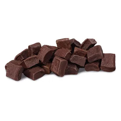 Gustări maro în formă de cub din material presat, potrivite ca recompensă sau supliment pentru animale de companie.
