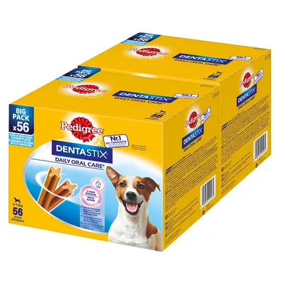 Pedigree Dentastix Daily Oral Care, Big Pack mit 56 Sticks für Hunde von 5-10kg. Nr. 1 der Tierärzte, reduziert Zahnsteinbildung, tägliche Pflege für gesunde Zähne und Zahnfleisch.