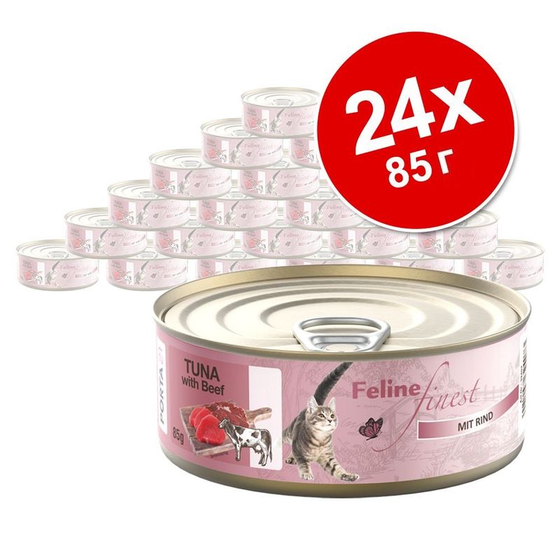 Икономична опаковка Feline Finest консервирана храна 24 x 85 г