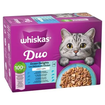 Whiskas Duo in buste Pacco misto 48 x 85 g Alimento umido per gatto Whiskas Duo in buste Pacco misto 48 x 85 g Alimento umido per gatto