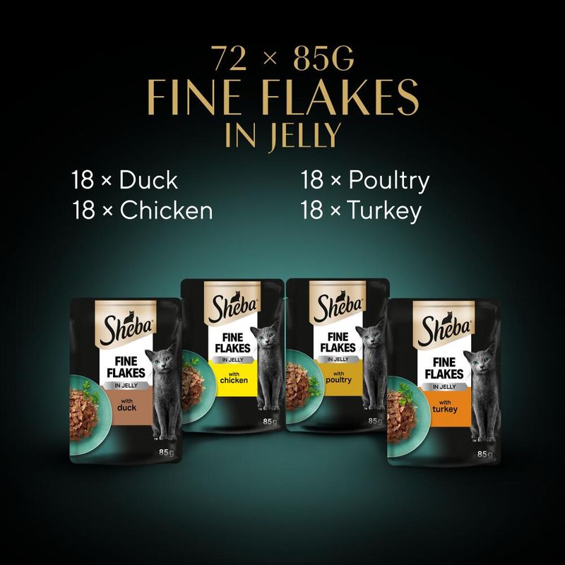 Sheba Pouches Fine Flakes in Jelly 72 x 85g