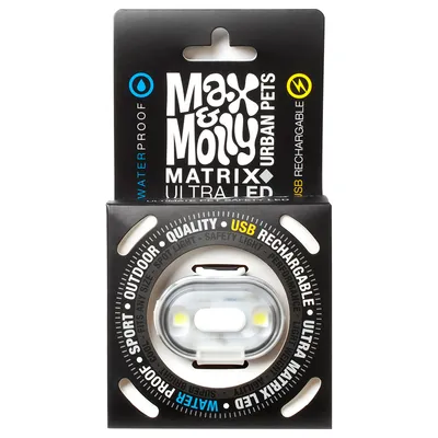 Max & Molly Matrix Ultra LED, wasserdicht, USB wiederaufladbar, Sicherheitslicht für Outdoor und Sport.
