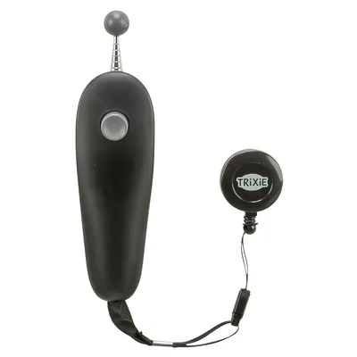 Trixie clicker with elastic hand strap, black, for animal training.