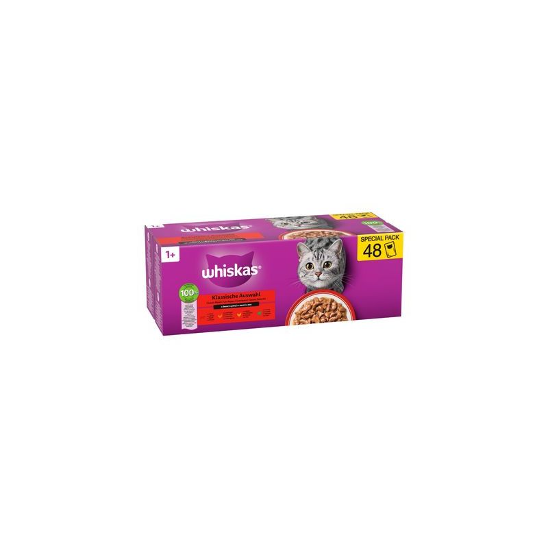 48 x 85 g of 120 x 85 g Whiskas natvoer voor katten + 180 g Whiskas kattensnack Kip & Kaas gratis!