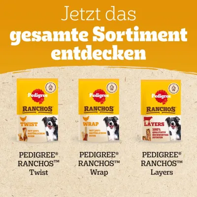 PEDIGREE® RANCHOS™ Reward Centres mit 100% natürlichem Huhn 80 g