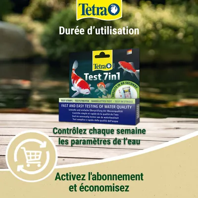 Tetra Test 7in1 bandelettes de test pour un contrôle rapide de la qualité de l'eau. Vérifiez les paramètres de l'eau chaque semaine. Activez l'abonnement et économisez. Tetra Test 7in1 bandelettes de test pour un contrôle rapide de la qualité de l'eau. Vérifiez les paramètres de l'eau chaque semaine. Activez l'abonnement et économisez.