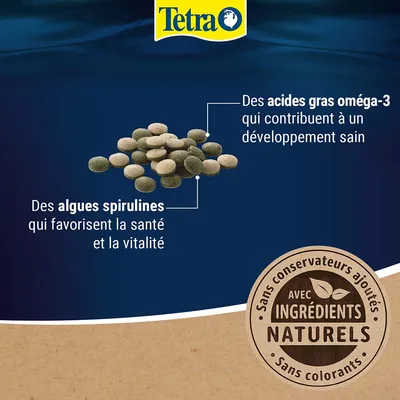 Tetra – aliments avec algues spirulines pour la santé et vitalité, acides gras oméga-3 pour le développement sain, sans conservateurs ajoutés, ingrédients naturels, sans colorants.
