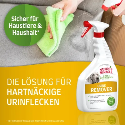 Nature's Miracle Urine Remover mit bio-enzymatischer Formel. Sicher für Haustiere und Haushalt. Die Lösung für hartnäckige Urinflecken auf Teppichen, Böden und Möbeln.