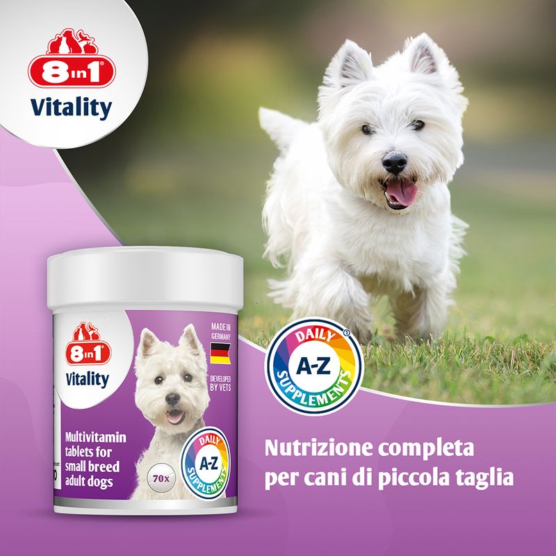 8in1 Vitality Compresse Multivitaminiche per cani di piccola taglia