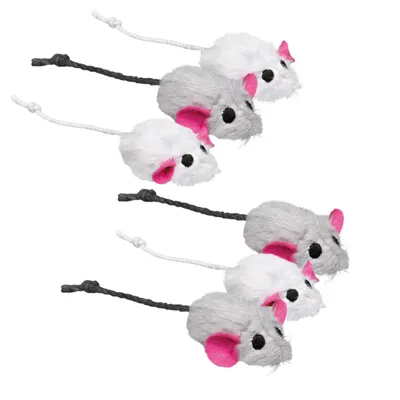 Katzenspielzeug Trixie Plüschmäuse 6er Pack