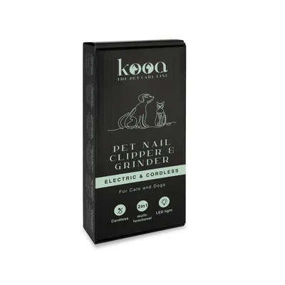 kooa Pet Nail Clipper & Grinder, elektrisch und kabellos, 2-in-1 Funktion mit LED-Licht, geeignet für Katzen und Hunde.