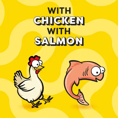 Dreamies Kitten & Adult Cat Creamy Snacks with Chicken & Salmon - 12 x 10g