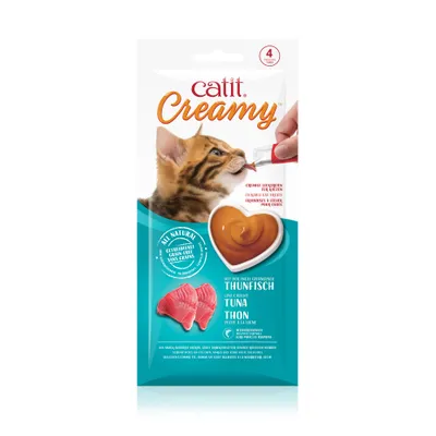 catit Creamy kermaiset herkut kissoille, villisti pyydettyä tonnikalaa, viljaton, 4 annosta, täysin luonnollinen catit Creamy kermaiset herkut kissoille, villisti pyydettyä tonnikalaa, viljaton, 4 annosta, täysin luonnollinen
