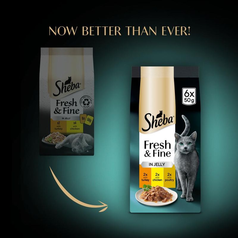 Sheba Fresh & Fine in Jelly Mini Pouches Multibuy 12 x 50g