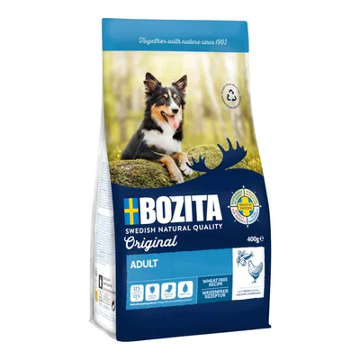 Bozita Swedish Natural Quality Original Adult, weizenfreie Rezeptur mit frischem Huhn, Made in Sweden, 400g. Protein 22%, Fett 11%.