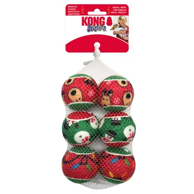 KONG Holiday SqueakAir-bolde, 6 stk.