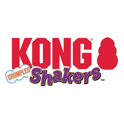 KONG Crumples Shakers. Nome del marchio e linea di prodotti per giocattoli per pet.
