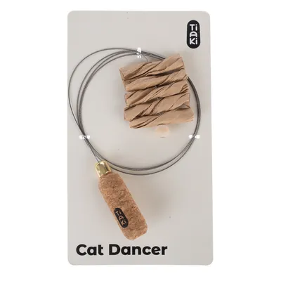 Tiaki Cat Dancer, gioco con manico in sughero, filo metallico e strisce di carta.