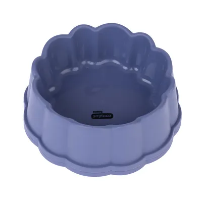 Zooplus Basics muovinen ruokakuppi, sininen, aaltoileva reuna.