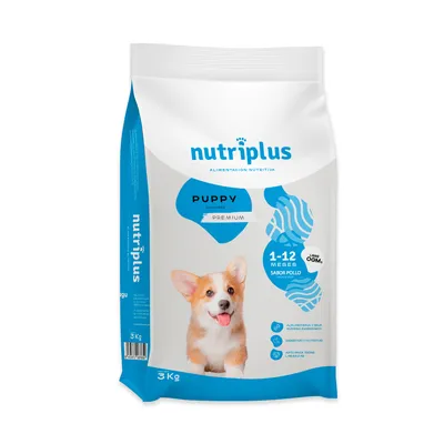 Nutriplus Puppy Premium, Hundefutter für Welpen von 1-12 Monaten, Geschmack Huhn, 3 kg, gentechnikfrei.
