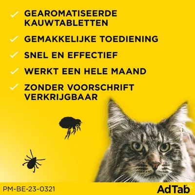 AdTab kauwtabletten voor katten van 2 tot 8 kg