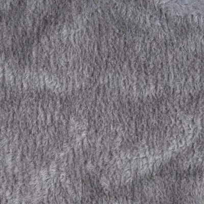 Close-up of grey, soft fabric with fluffy texture.