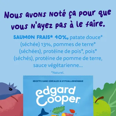 Edgard & Cooper Large Adult Dog Saumon sans céréales