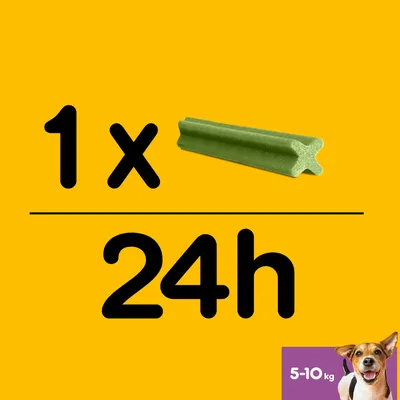 Recomendação de alimentação: 1 snack verde a cada 24 horas para cães com peso de 5-10 kg.