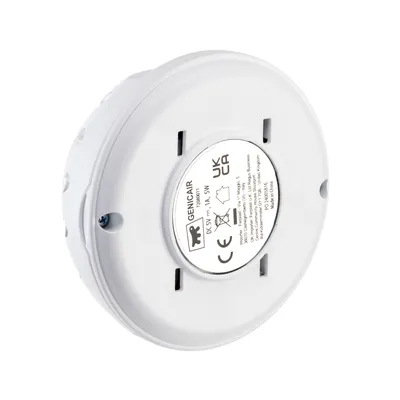 Genicair dispozitiv cu certificare CE și UKCA, model OCSV-T1. Fabricat în China. Instrucțiuni de utilizare și siguranță vizibile pe verso.