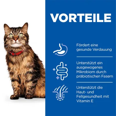 VORTEILE: Fördert eine gesunde Verdauung. Unterstützt ein ausgewogenes Mikrobiom durch präbiotische Fasern. Unterstützt die Haut- und Fellgesundheit mit Vitamin E.