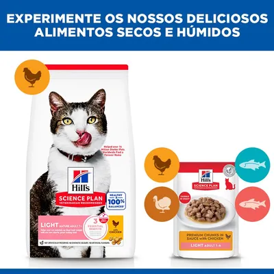 Hill's Science Plan Light Mature Adult 7+ frango ração para gatos