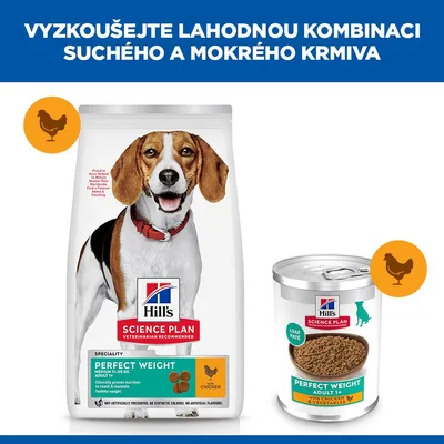 Hill's Science Plan Adult 1+ Perfect Weight kuracie a zelenina Hill's Science Plan Adult 1+ Perfect Weight kuracie a zelenina