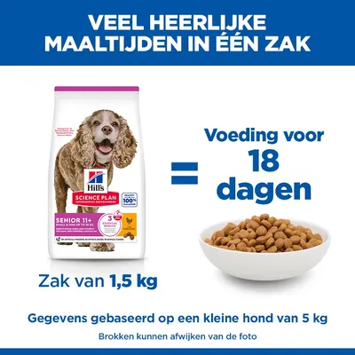 Hill's Science Plan Senior 11+ Small & Mini met Kip Hondenvoer