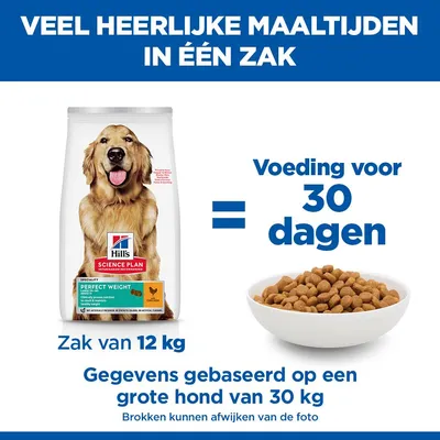 Hill's Science Plan Adult 1+ Perfect Weight Large Breed met Kip